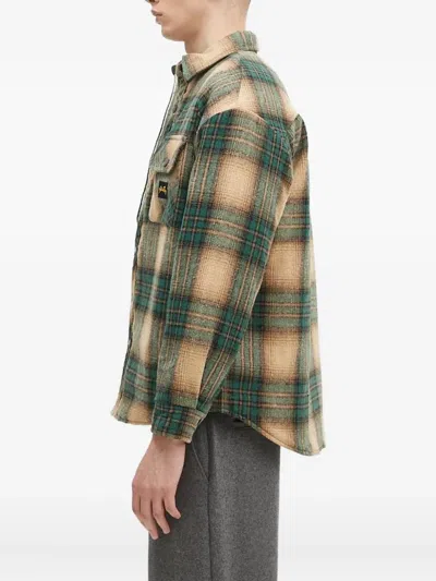 Stan Ray Plaid Cotton Overshirt In Green
