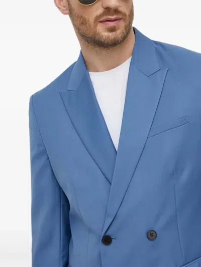Sisley Paris Double-breasted Blazer In Blue