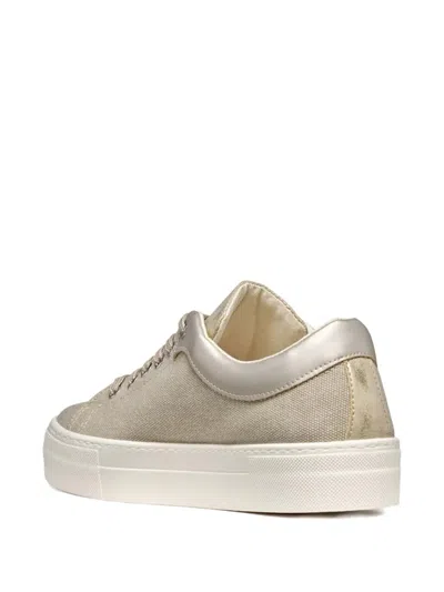Geox Claudin A Metallic-panel Platform Sneakers In Neutral