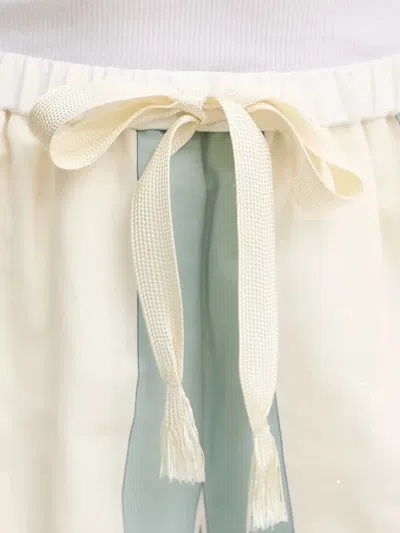 Forte Forte Stripe Scalloped Short Shorts In Neutral