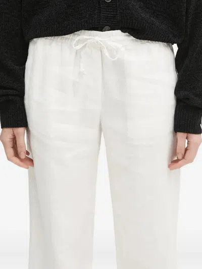 Samsoe & Samsoe Drawstring Linen Trousers In White