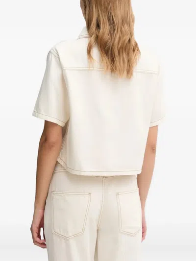 正面拉链牛仔衬衫