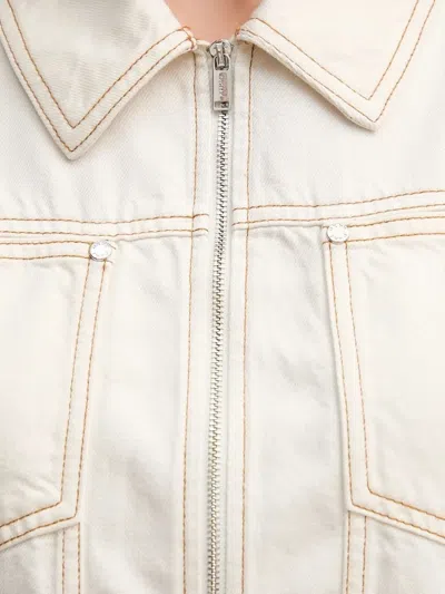 正面拉链牛仔衬衫