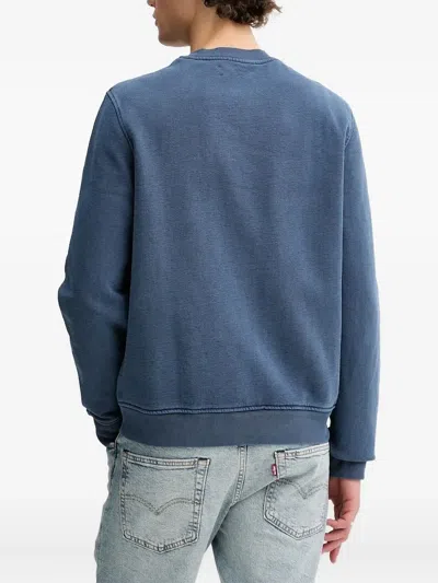 Samsoe & Samsoe Crew-neck Logo Sweatshirt In Blue