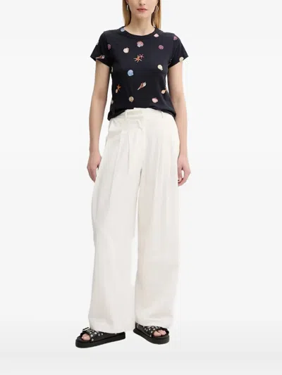 Rag & Bone Short-sleeve Allover Seashell Tee In Black