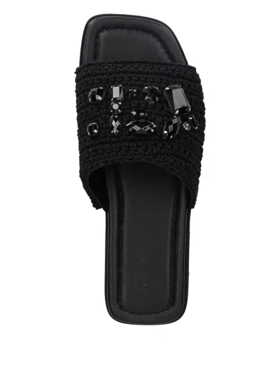 Inuikii Knitted Embellished Flat Sandals In Multi