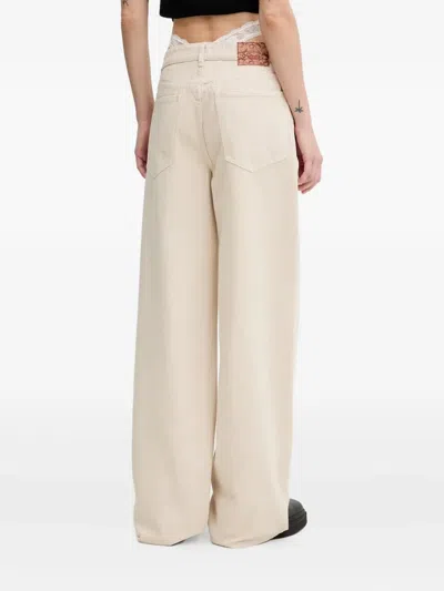 Miss Sixty Logo-patch Straight-leg Jeans In Neutral