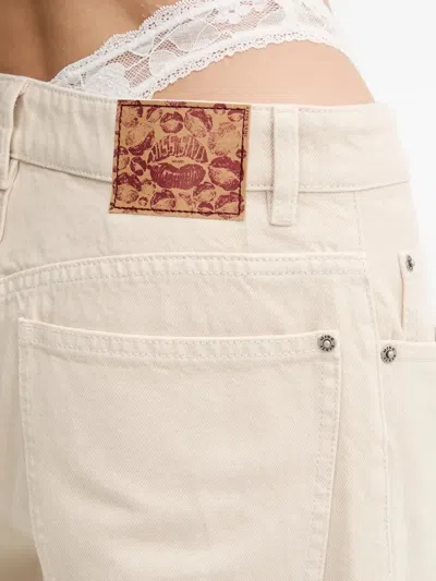 Miss Sixty Logo-patch Straight-leg Jeans In Neutral