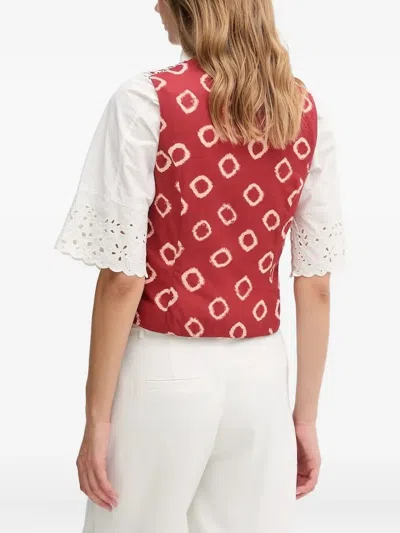 Hoss Intropia Geraldine Embroidery-embellishment Vest In Red