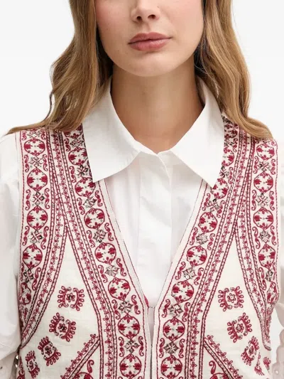 Hoss Intropia Geraldine Embroidery-embellishment Vest In Red