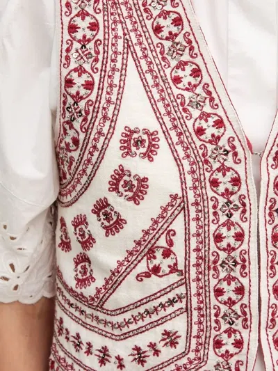 Hoss Intropia Geraldine Embroidery-embellishment Vest In Red