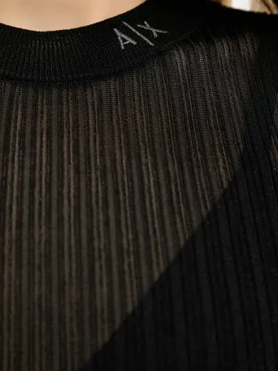 Armani Exchange Ribbed T-shirt In Black