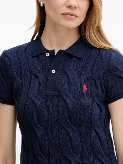 Polo Ralph Lauren Cable-knit Polo Shirt In Blue