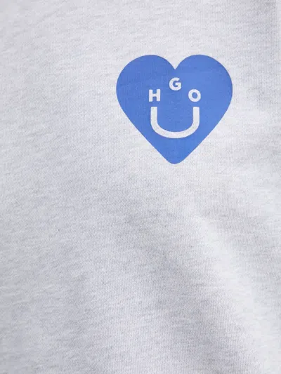Hugo Boss Heart-logo Sweatshirt In Gray