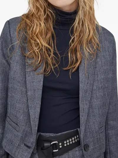 Bruuns Bazaar Lori Cropped Single-button Jacket In Gray