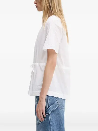 Samsoe & Samsoe Satoma Embroidered Drawstring Blouse In White