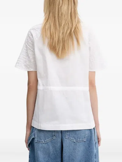 Samsoe & Samsoe Satoma Embroidered Drawstring Blouse In White