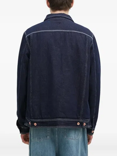 Stan Ray Coverall Contrast-stitch Denim Jacket In Blue