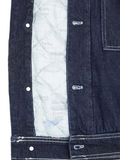 Stan Ray Coverall Contrast-stitch Denim Jacket In Blue