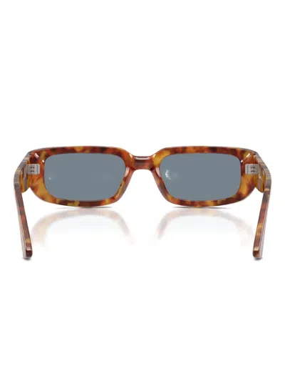 Persol Tortoiseshell Rectangle Sunglasses In Brown