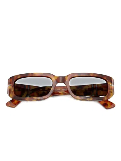 Persol Tortoiseshell Rectangle Sunglasses In Brown