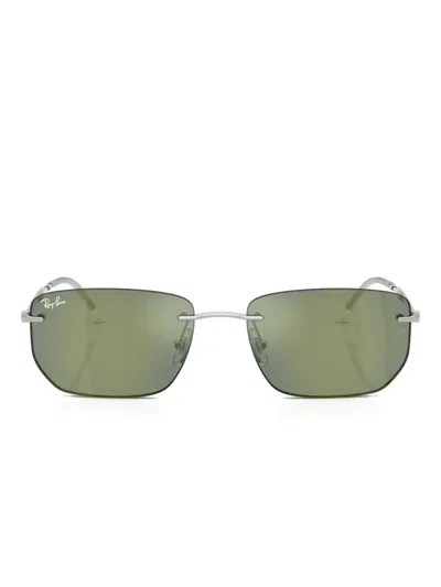 Ray Ban Square-frame Rimless Sunglasses In Green