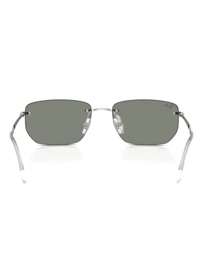 Ray Ban Square-frame Rimless Sunglasses In Green