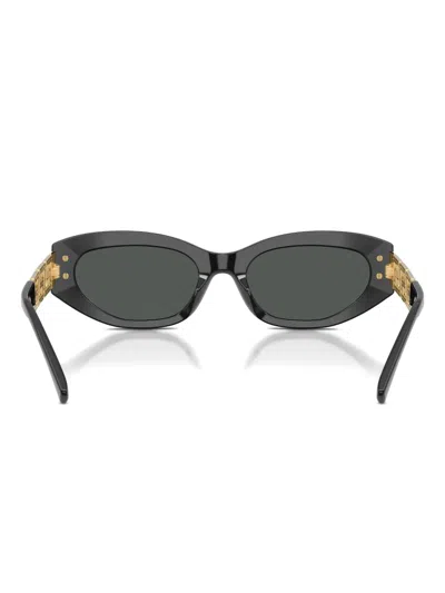 Versace Round-frame Sunglasses In Black