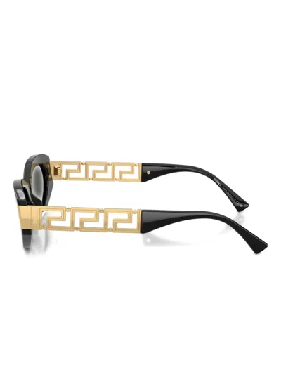 Versace Round-frame Sunglasses In Black
