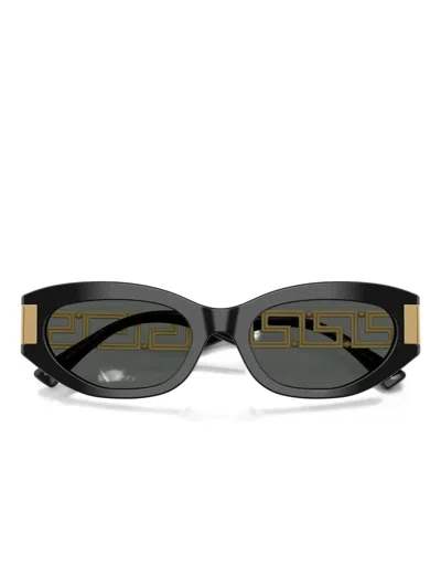 Versace Round-frame Sunglasses In Black