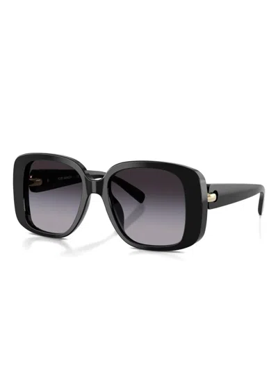 Tory Burch Pierced Oversized Square Sunglasses In Black