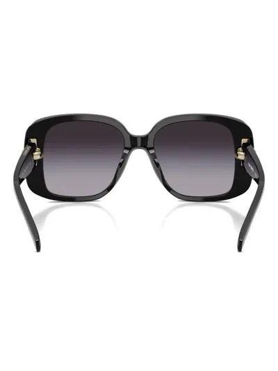 Tory Burch Pierced Oversized Square Sunglasses In Black
