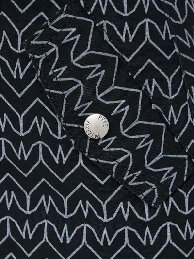 Patrizia Pepe Geometric-print Trousers In Black