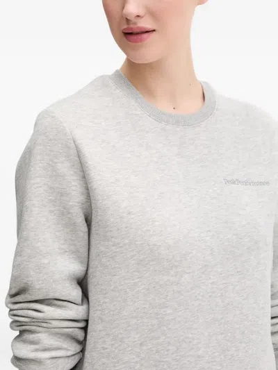 Peak Performance Embroidered-logo Sweatshirt In Gray