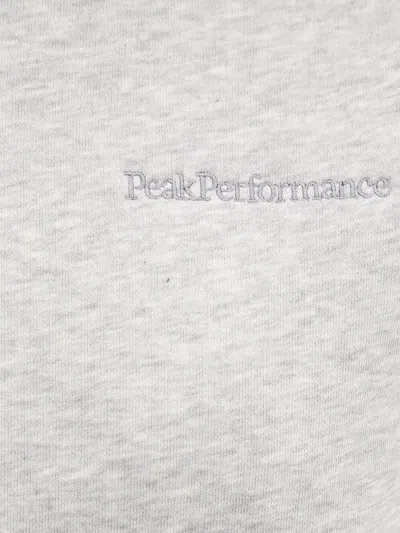 Peak Performance Embroidered-logo Sweatshirt In Gray
