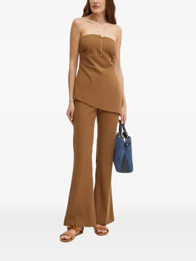 Bardot Halifax Slim Flare Pant In Brown