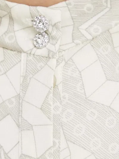 Bruuns Bazaar Sarias Geometric-print Puff-sleeve Mini Dress In Neutral