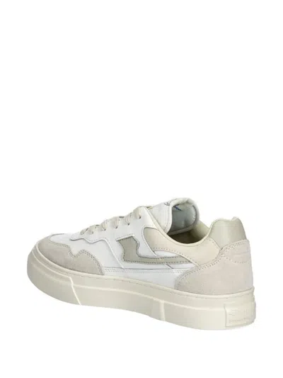 Stepney Workers Club Logo-detail Leather Sneakers In Neutral