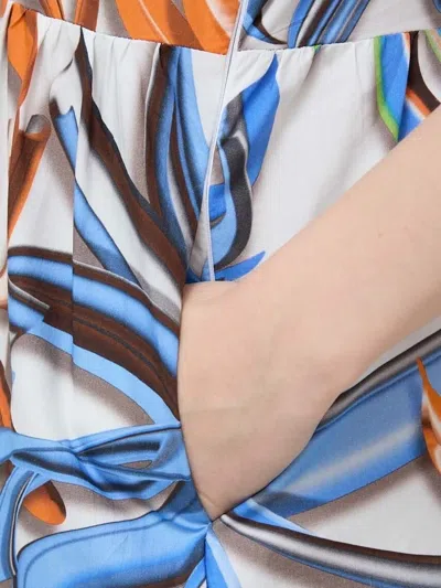 Silvian Heach Silvian Abstract-floral Print Mini Dress In White