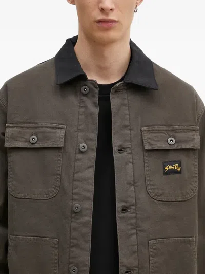 Stan Ray Contrast-collar Jacket In Brown