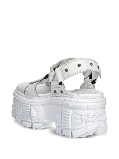 New Rock 100mm Studded Platform Sandals In White