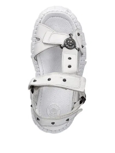 New Rock 100mm Studded Platform Sandals In White