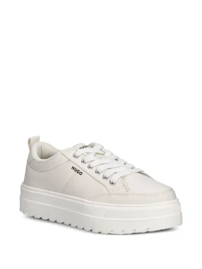 Hugo Boss Logo-embellished Platform Sneakers In White
