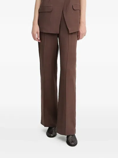 Samsoe & Samsoe Straight-leg Trousers In Brown