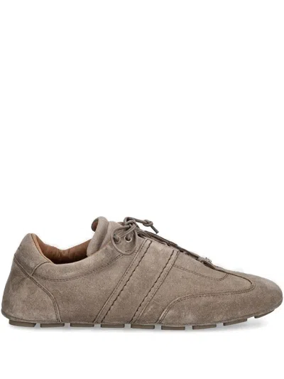 Hugo Boss Lace-up Suede Sneakers In Brown