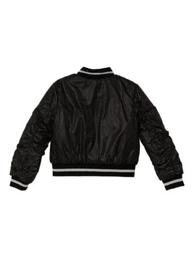 Guess Metallic-effect Reversible Bomber Jacket In White