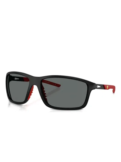Scuderia Ferrari 61mm Rectangular Sunglasses In Black