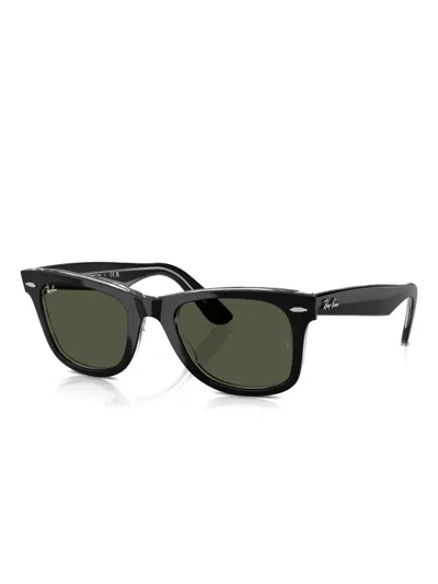 Ray Ban Original Wayfarer Bio-based Sunglasses Havana Frame Green Lenses 52-22 In Black