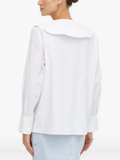 BARBARA 珠饰纽扣荷叶边罩衫