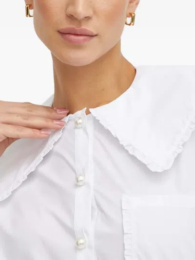 BARBARA 珠饰纽扣荷叶边罩衫